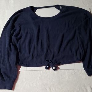 Hollister Navy Textured Blouse